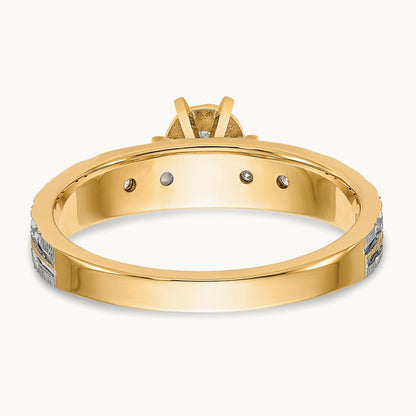 AA Quality Trio Complete Engagement Ring, 14K