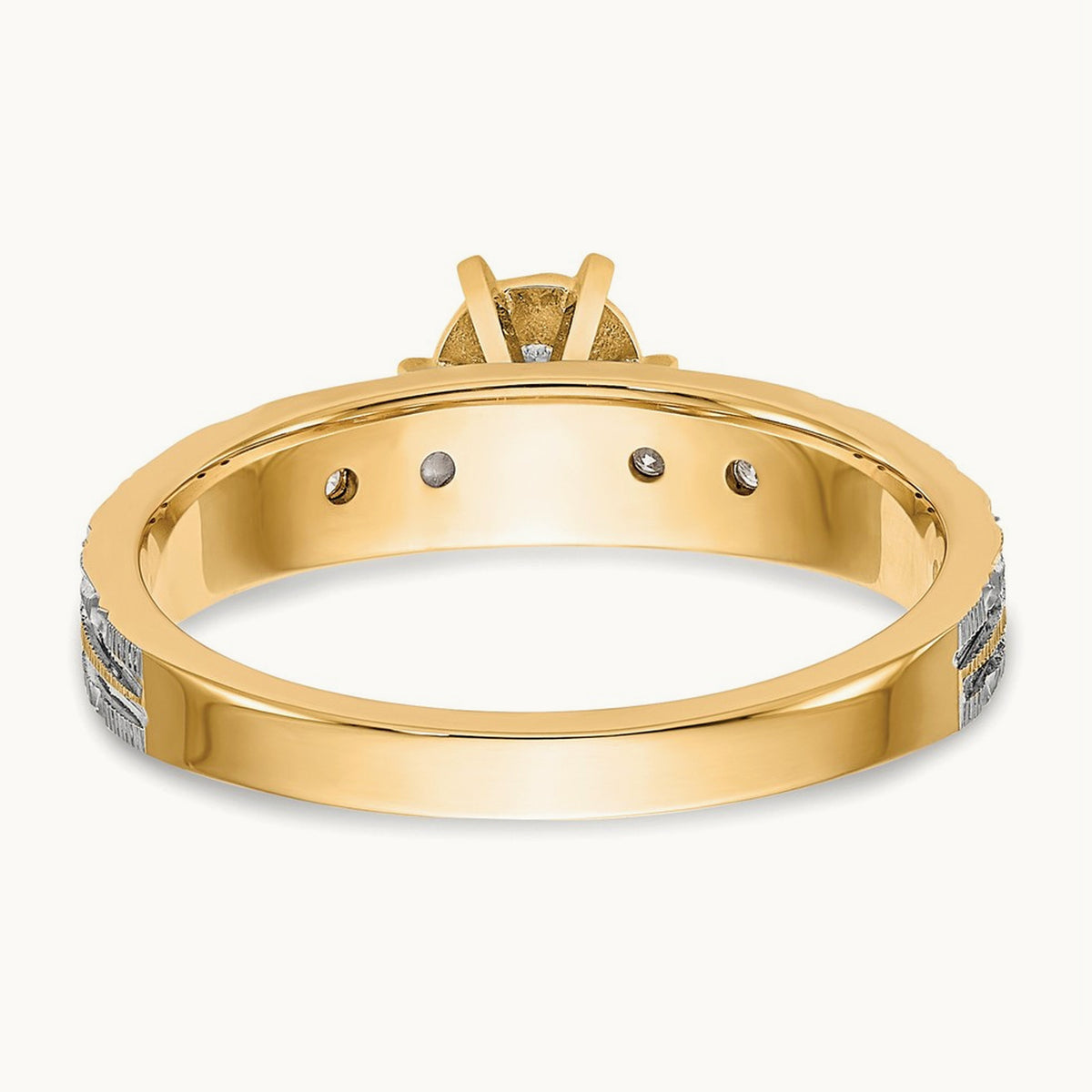 AA Quality Trio Complete Engagement Ring, 14K