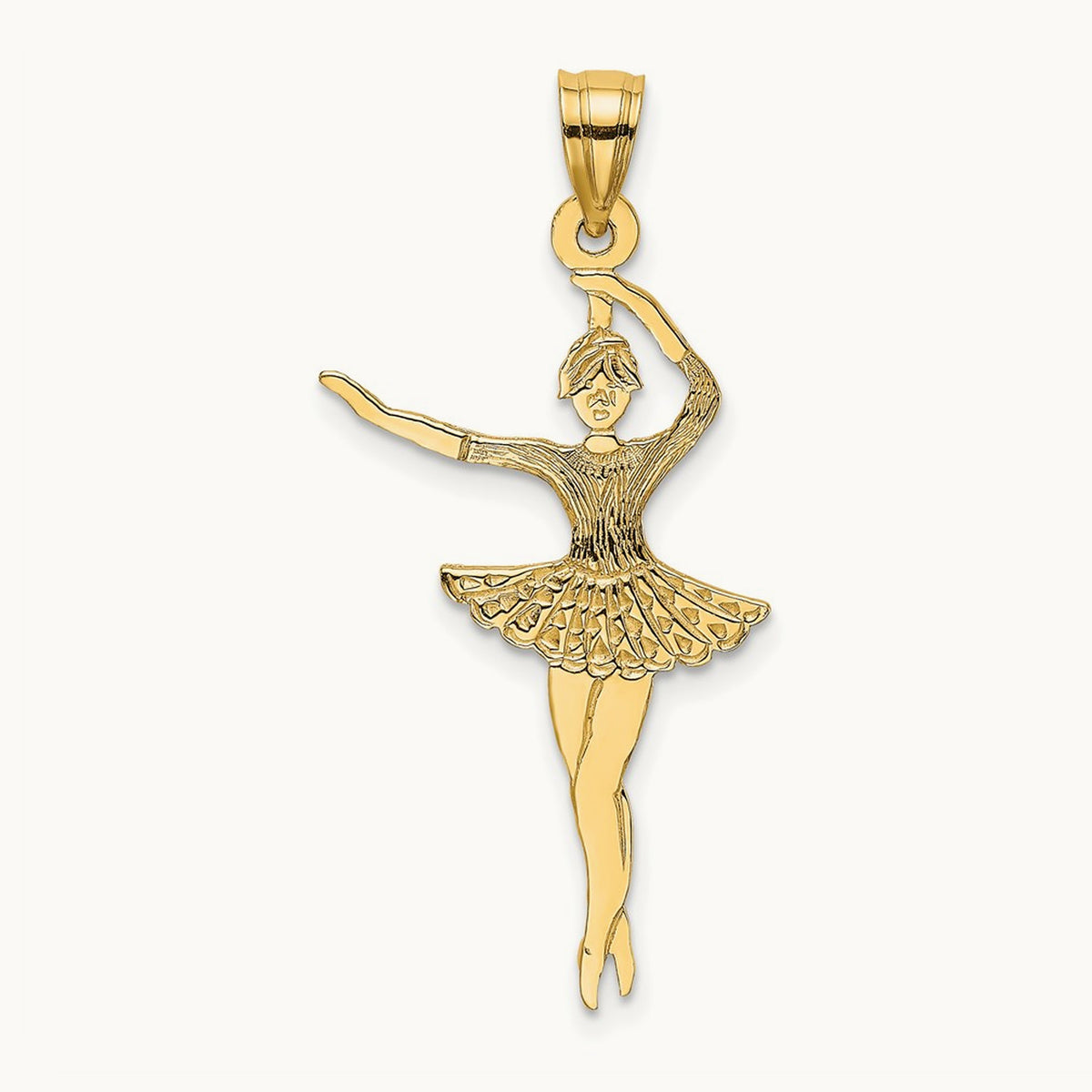 Satin Polished Ballerina Charm, 14K