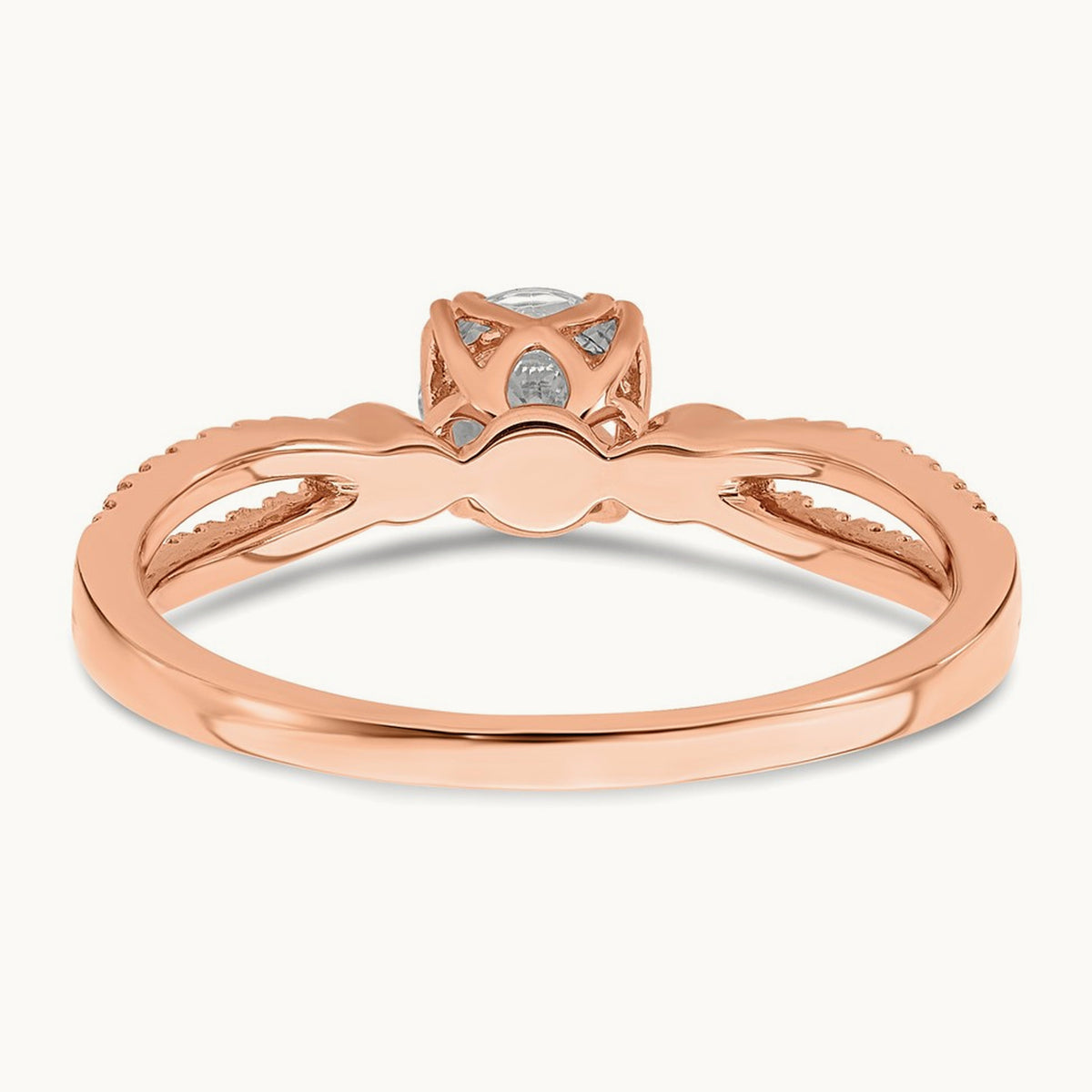 1/2ct Round Semi-Mount Engagement Dia Ring, 14K Rose Gold