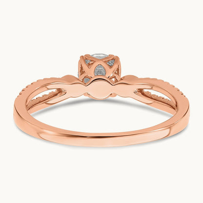 1/2ct Round Semi-Mount Engagement Dia Ring, 14K Rose Gold