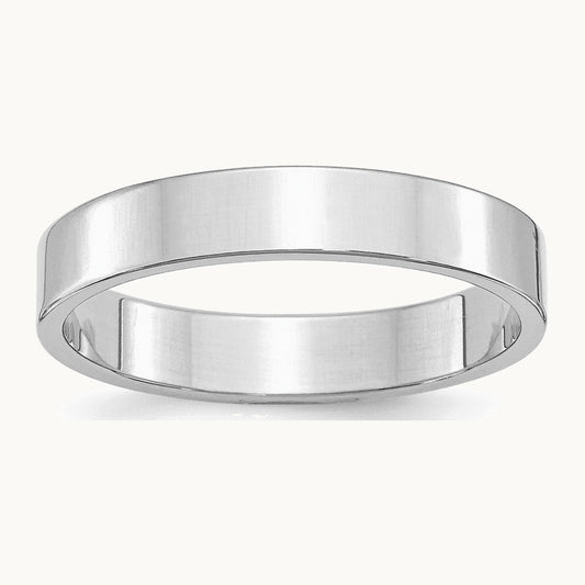 Sterling Silver Rhodium-plated 4mm Flat Band