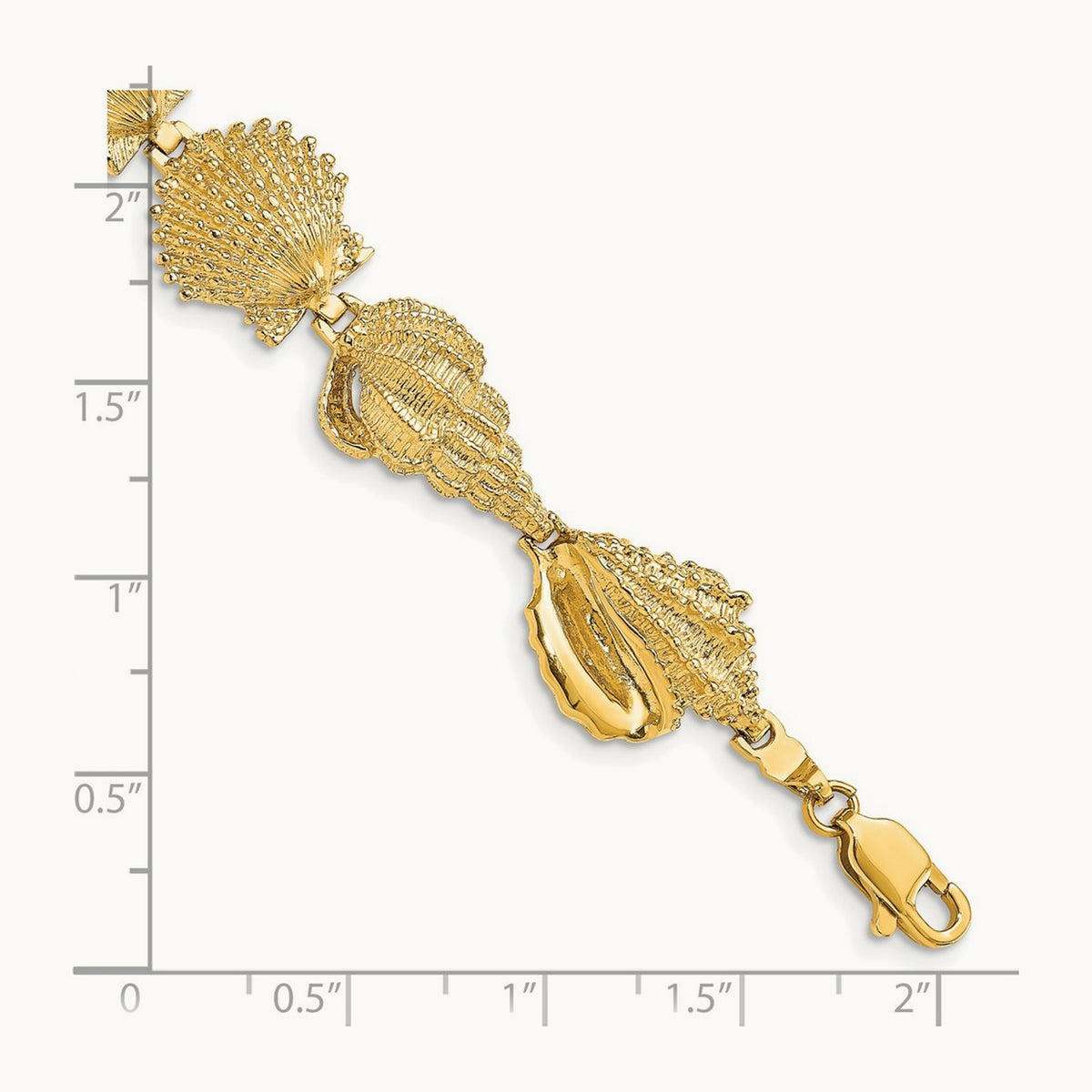 Assorted Shell Link Bracelet, 14K