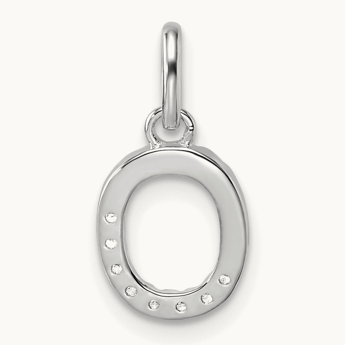 Twisted Diamond Charm — 14K White Gold, O