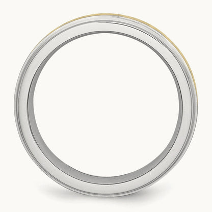 Cobalt 14k Gold Inlay Satin and Polished 6mm Band
