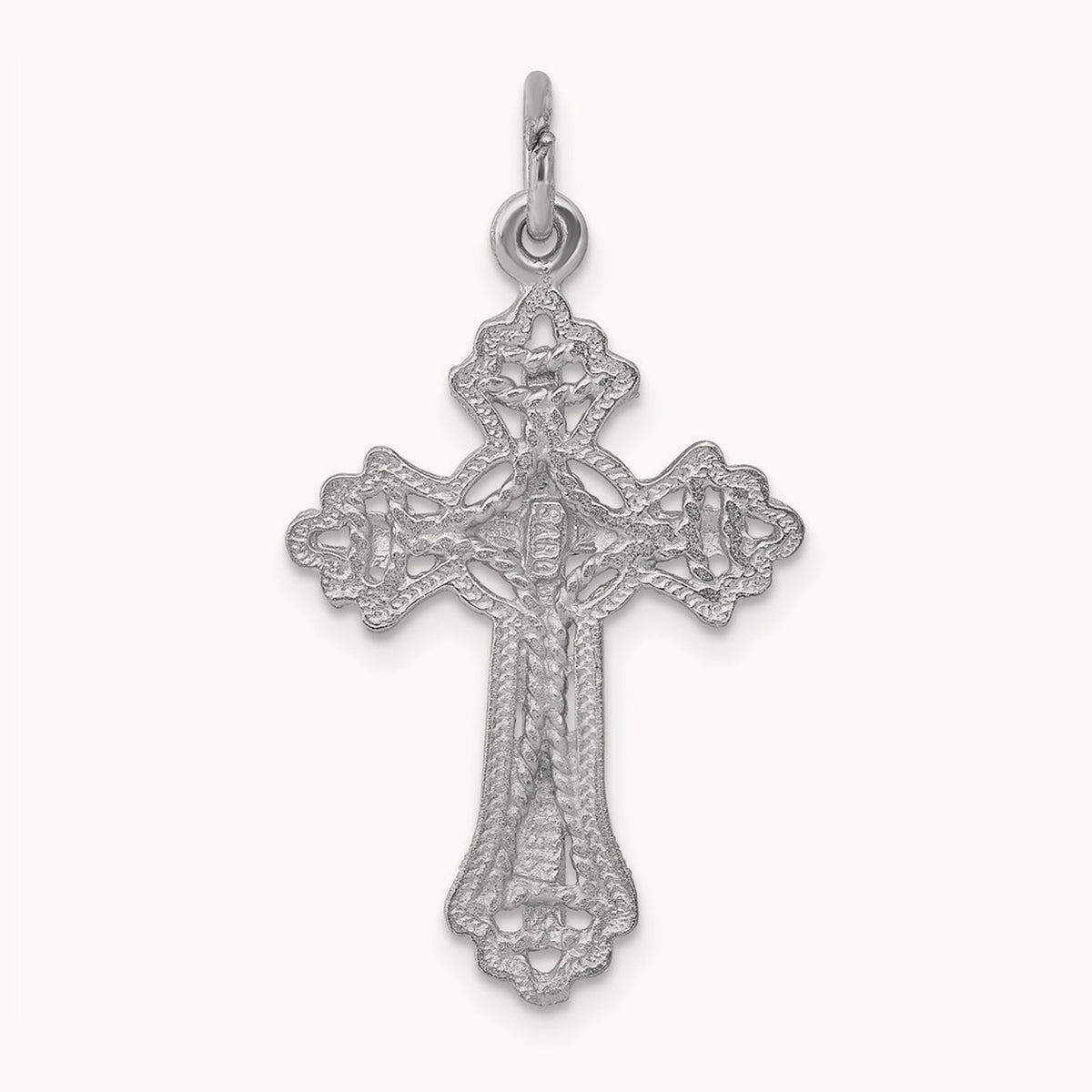 Cross Charm, 14K White Gold