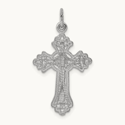 Cross Charm, 14K White Gold