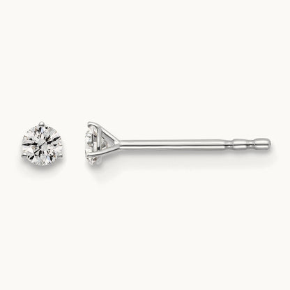 Round Stud Earrings, 0.10-6.00 ct tw Lab-Grown Diamond — 1/10 ct, 14K White Gold