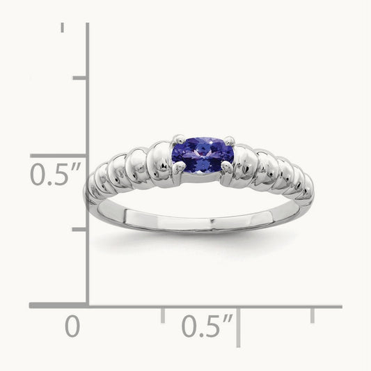 5x3mm Oval Tanzanite ring, 14K White Gold