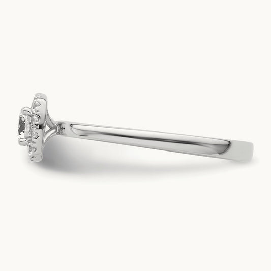 Petite Halo Engagement Ring, 0.50 ct tw Lab-Grown Diamond