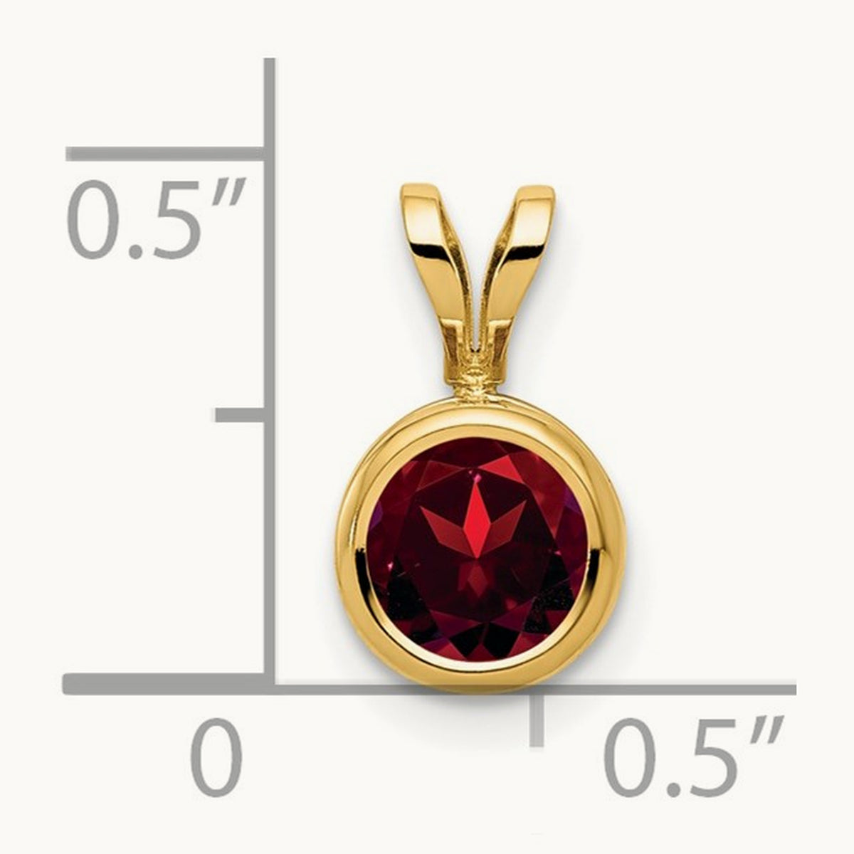 Garnet bezel pendant — 6mm