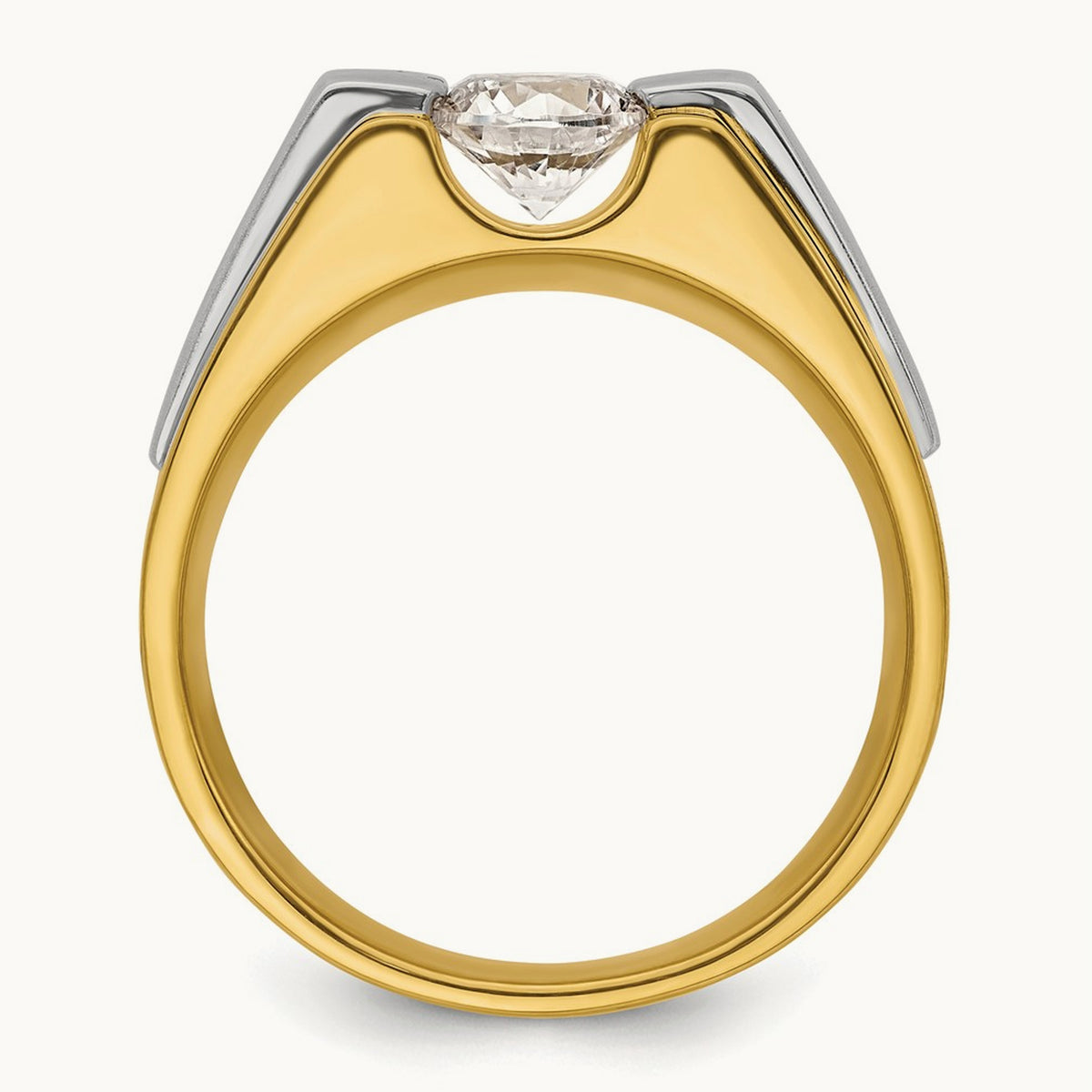 Two-Tone Polished & Satin Men's Ring Mounting