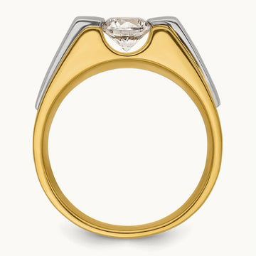 Two-Tone Polished & Satin Men's Ring Mounting