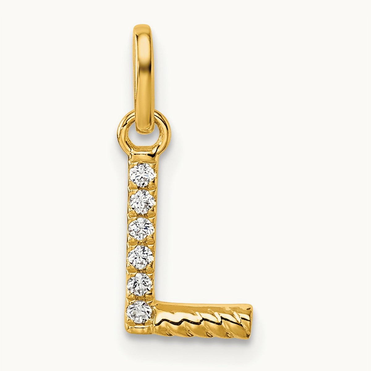 Twisted Diamond Charm — 14K Yellow Gold, L