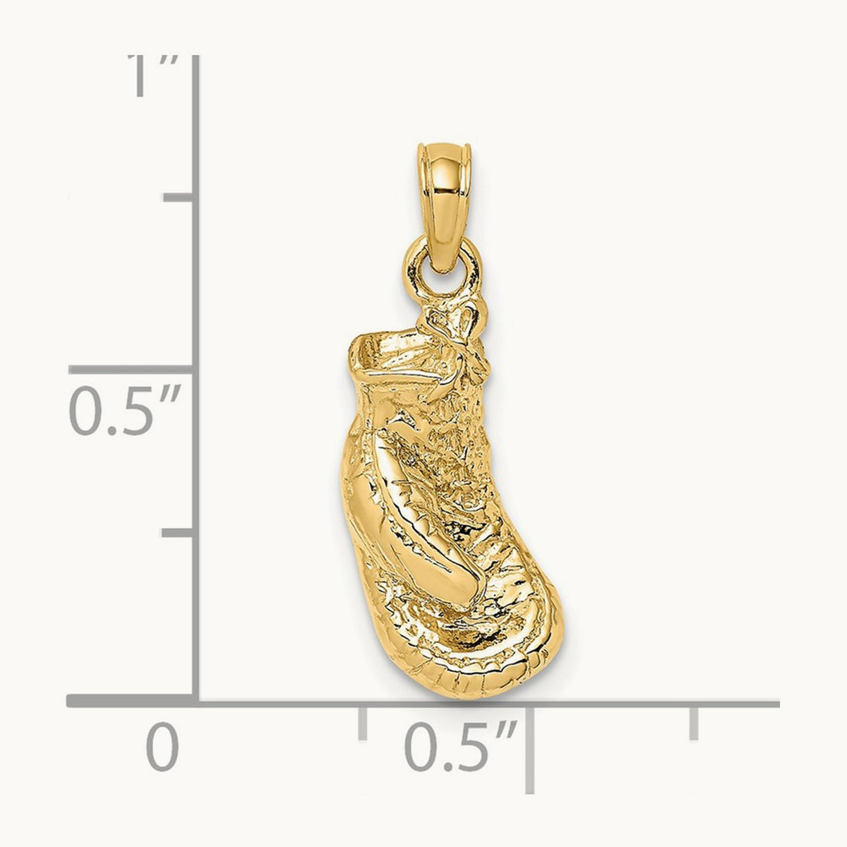 Polished Single Boxing Glove Pendant, 14K