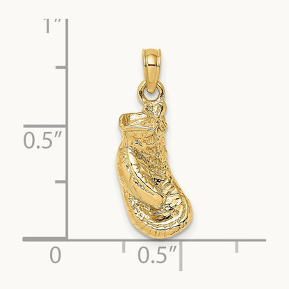 Polished Single Boxing Glove Pendant, 14K