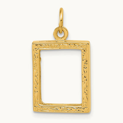 Small Picture Frame Pendant, 14K