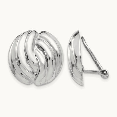 Omega Clip Non-pierced Earrings, 14K White Gold
