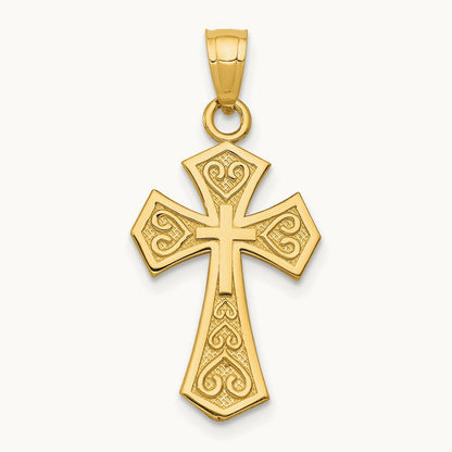 Reversible Passion Cross Pendant, 14K