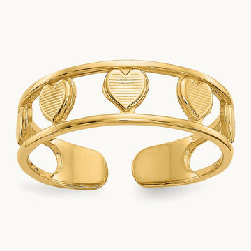 Heart Toe Ring, 14K