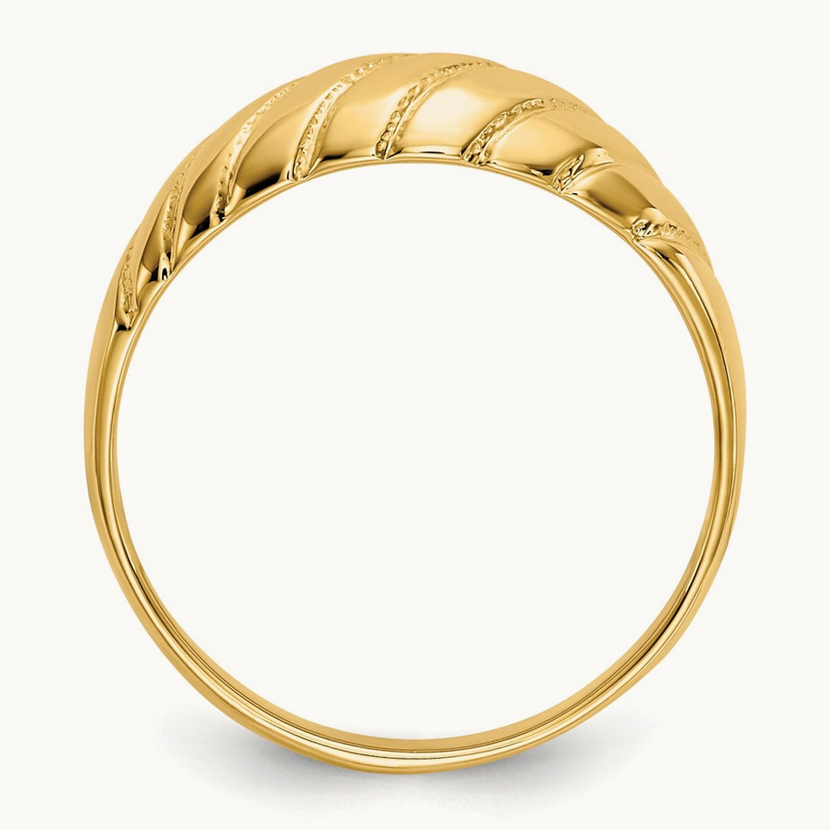 Polished Scalloped Dome Ring, 14K