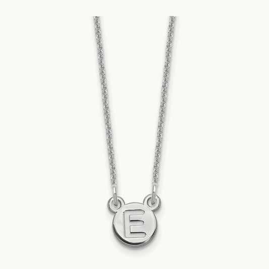 1 Letter Bubble Necklace, 10K White Gold
