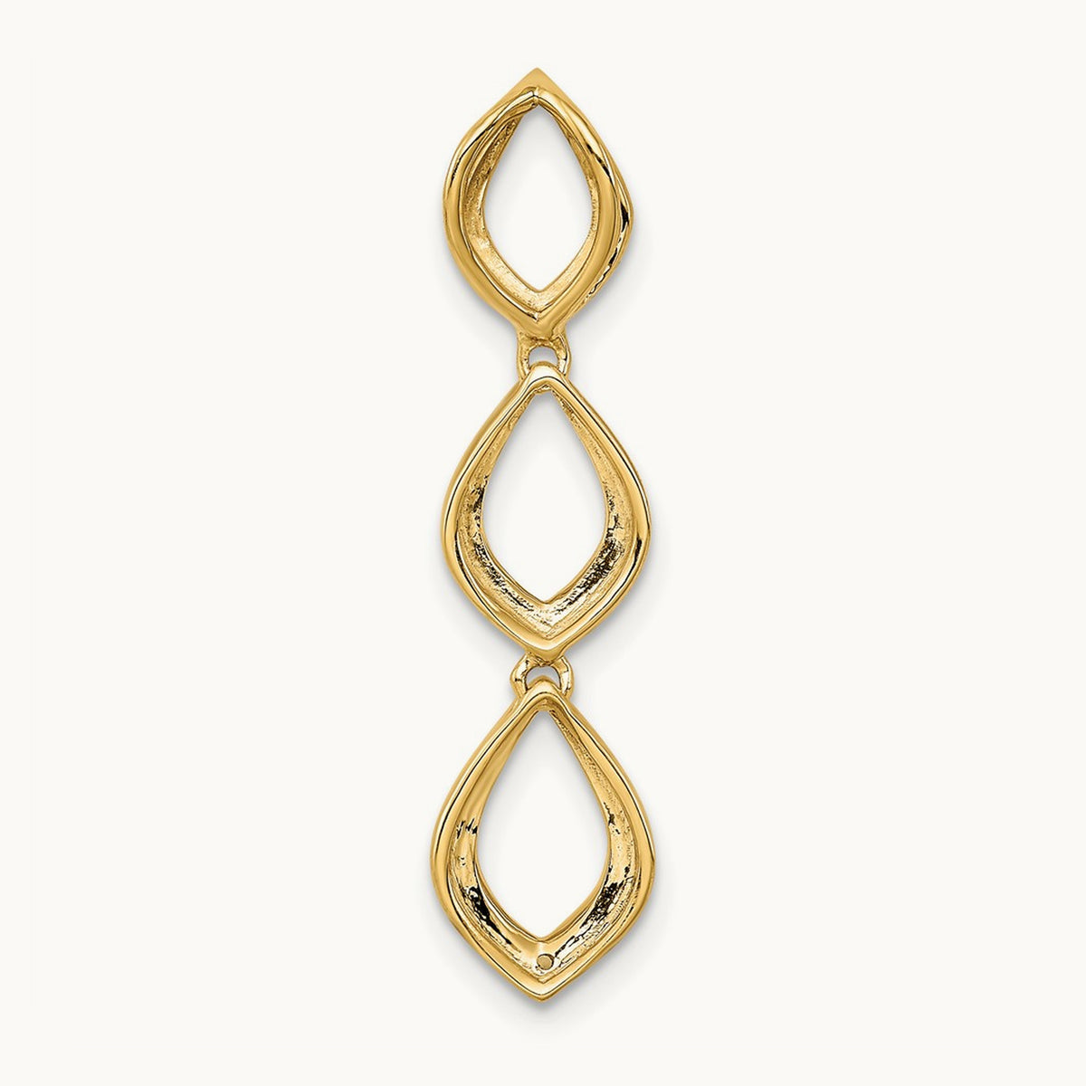 Polished Dangle Diamond Chain Slide, 14K