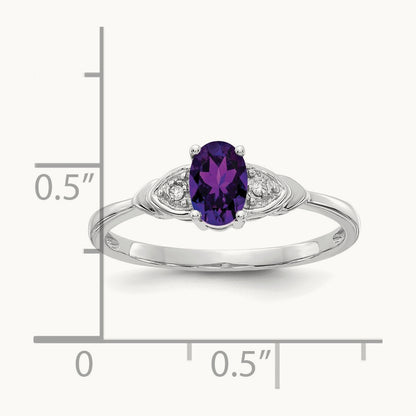 Amethyst and Diamond Ring, 14K White Gold