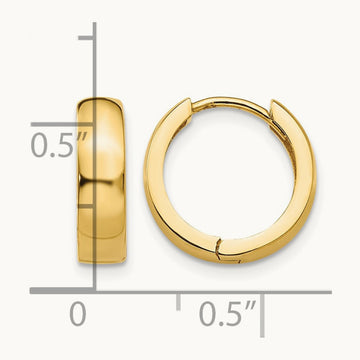 Round Hinged Hoop Earrings, 14K