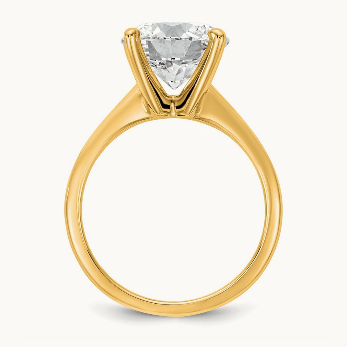 Round Solitaire Engagement Ring, 0.25-5.00 ct tw Lab-Grown Diamond — 4 ct, 14K Two-Tone