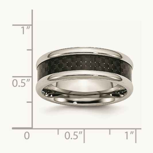 Polished with Black Carbon Fiber Inlay Band — 7.5