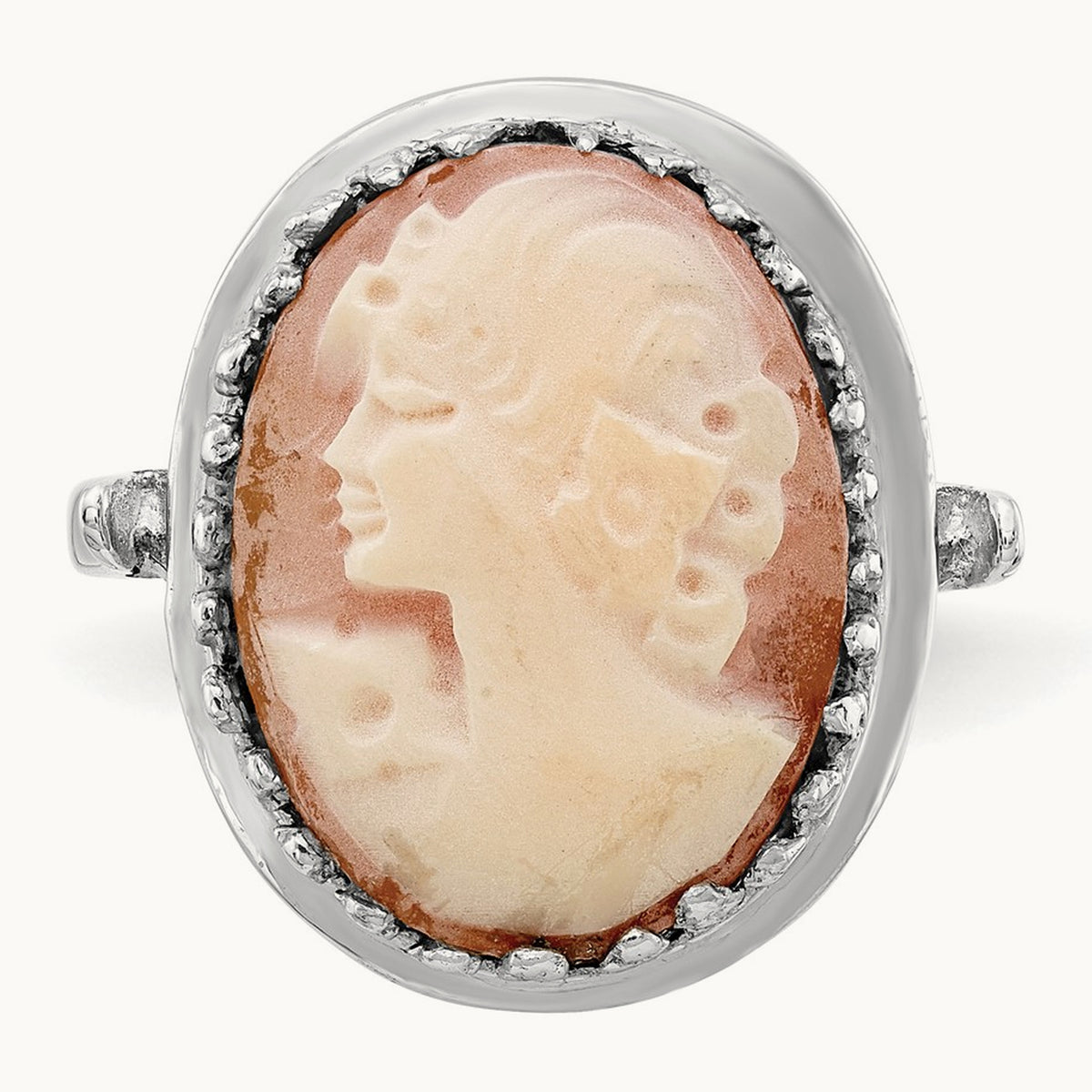 Cameo Ring, 14K White Gold
