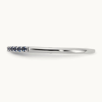 Blue Sapphire Band, 14K White Gold