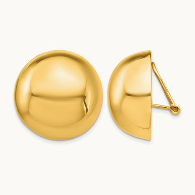Omega Clip Half Ball Non-pierced Earrings — 24mm