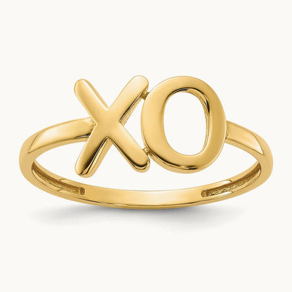 Polished X-O Ring — 14K Yellow Gold