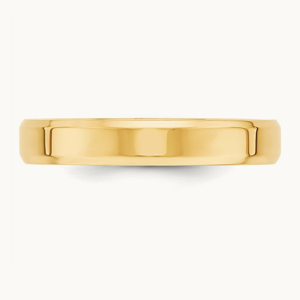 Bevel Edge Comfort Fit Band — 14K Yellow Gold, 4mm