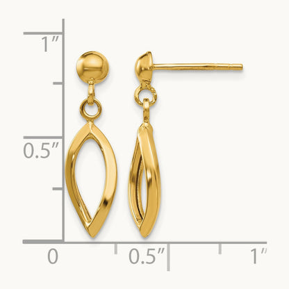 Post Dangle Earrings — 14K Yellow Gold