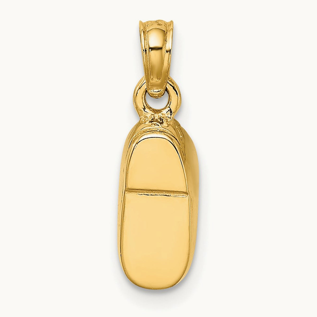3-D Light Blue Enamel Baby Shoe Charm — 14K Two-Tone Gold