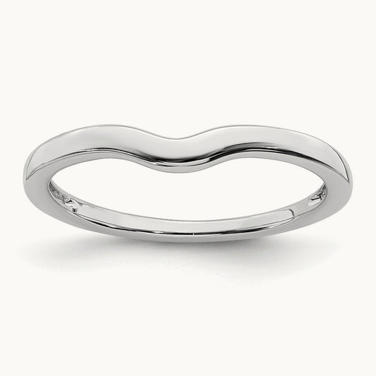 Contoured Band, 10K White Gold