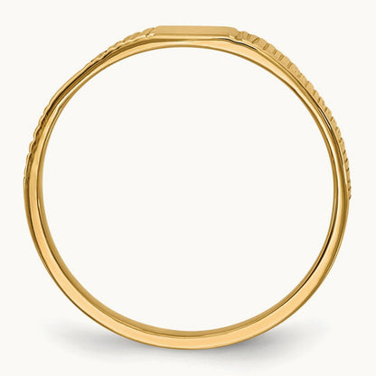 Polished & Ridged Baby Ring, 14K