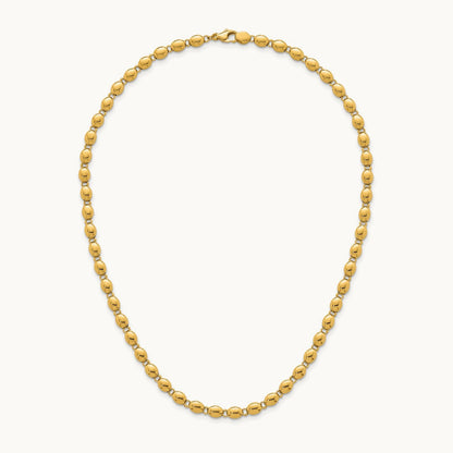 Polished Beaded Fancy Link Necklace, 5.25mm, 14K