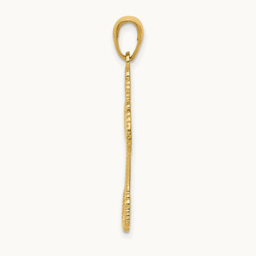 Beaded Cross with Heart Pendant, 14K
