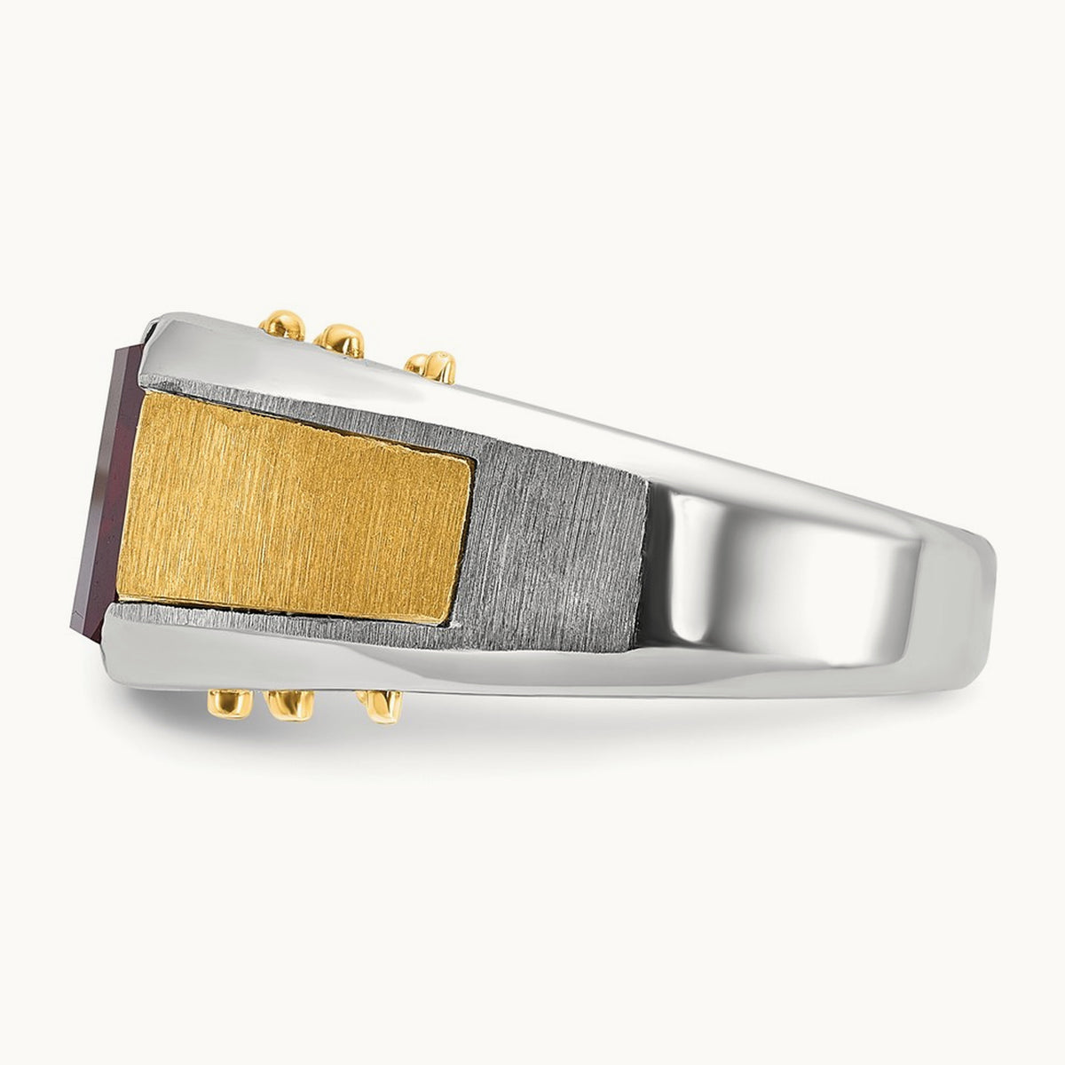 IBGoodman Men's Created Garnet Complete Ring, 14K Two-tone