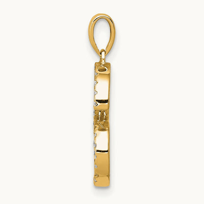 Diamond Letter S Initial Pendant, 14K