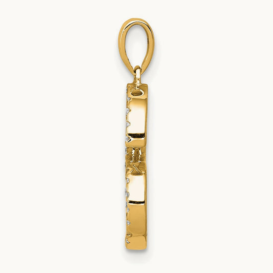 Diamond Letter S Initial Pendant, 14K