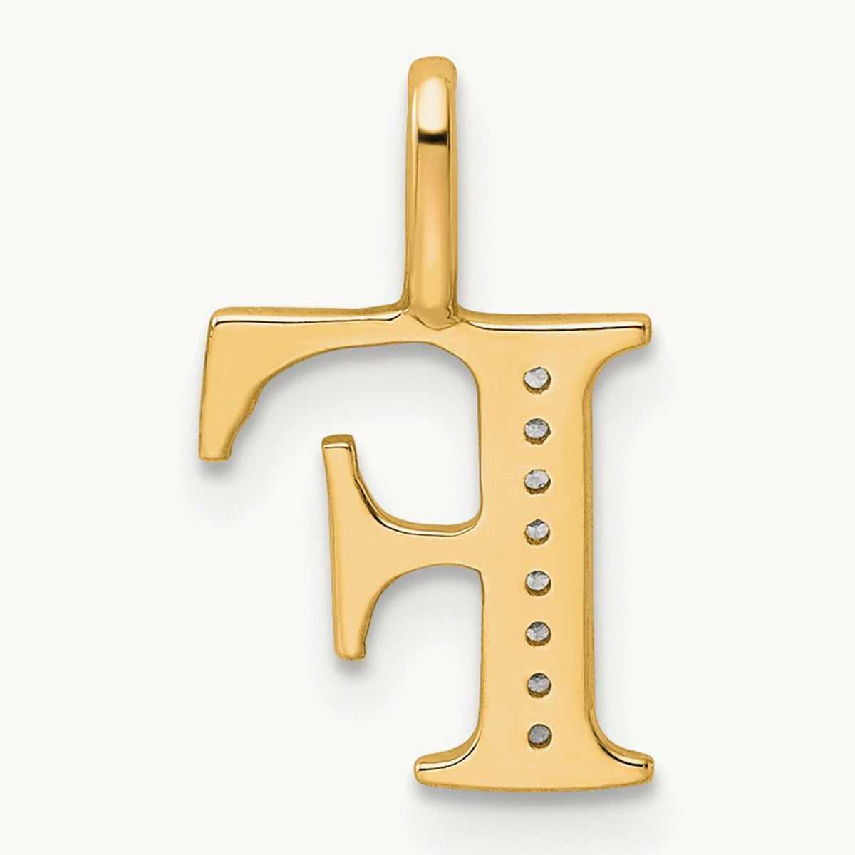 Diamond Letter F Initial Pendant, 14K