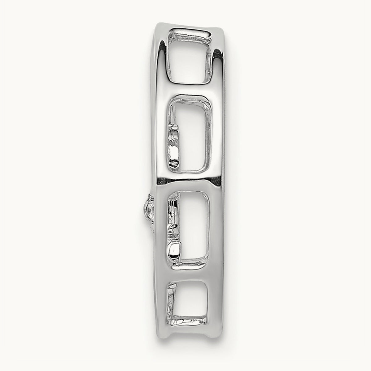 .01ct. Diamond Fleur De Lis Chain Slide, 14K White Gold