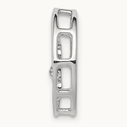 .01ct. Diamond Fleur De Lis Chain Slide, 14K White Gold