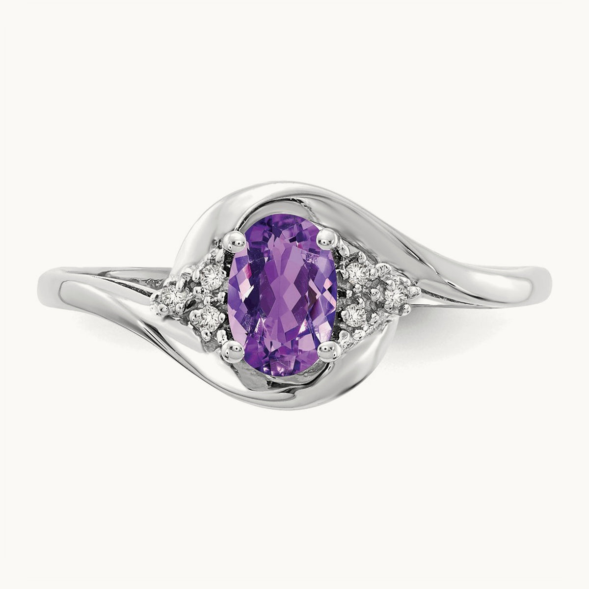 Amethyst and Diamond Ring, 14K White Gold