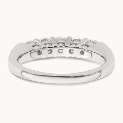 5-Stone Diamond Band, 14K White Gold